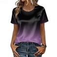 thumbnail image 6 of Womens Satin Summer Tops Short Sleeve Gradient Blouses Crew Neck Shirts Business Casual Outfits Fashion Clothing 2026, XL, 6 of 8