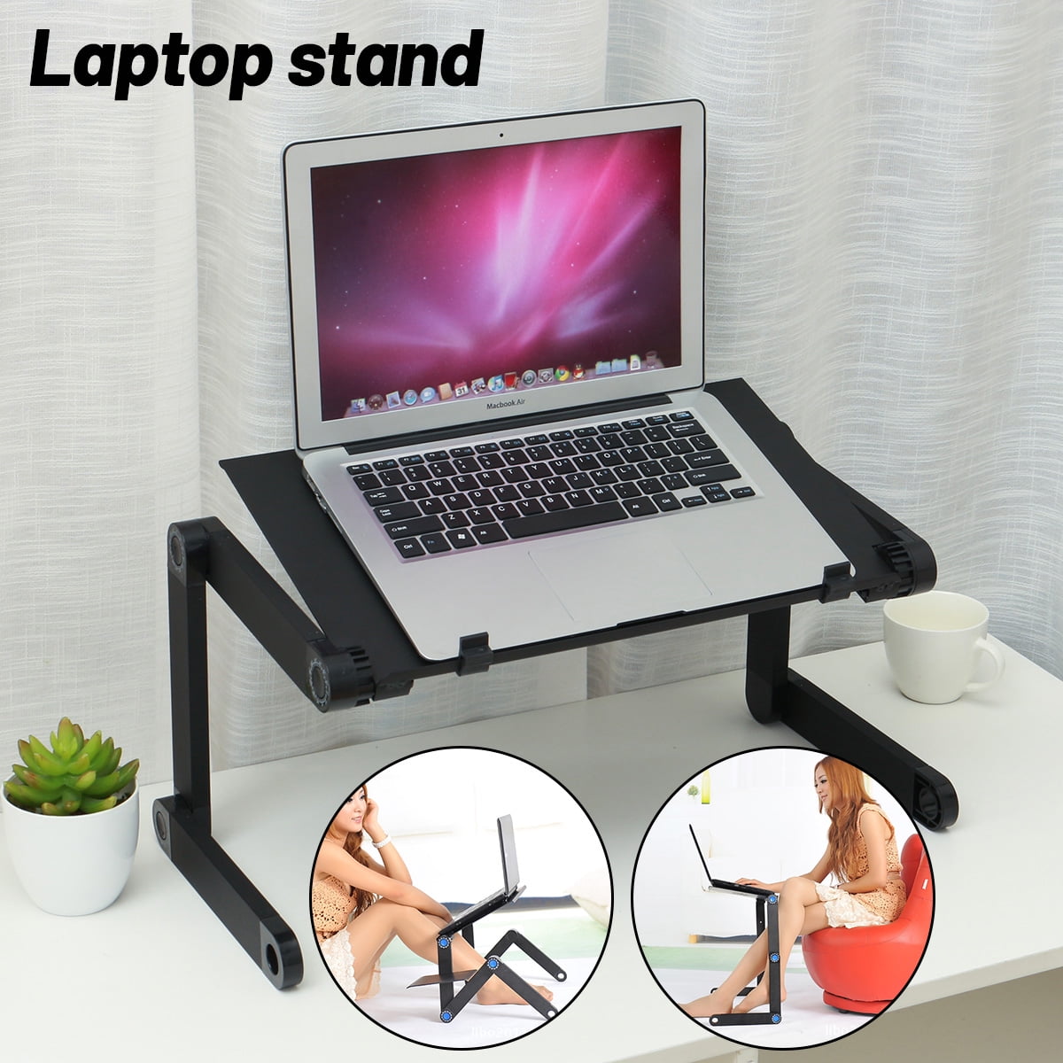 Laptop Table Portable Laptop Workstation Notebook Stand Reading Holder，Ergonomic Lap Desk TV Bed Tray Standing Desk Adjustable Laptop Bed Table 