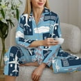 thumbnail image 6 of Fuzoiu Airplanes and Aviation Signs Print Women's Long-Sleeved Pajama,Lounge Button Down Nightwear,Womens Notch Collar Pajama Set-Large, 6 of 7