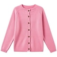 thumbnail image 4 of cocolona Womens Solid Color Sweater Cardigan Button Down Crew Neck Plus Size Knit Cardigan Loose Casual Soft Basic Sweater Sizes XS-4XL, 4 of 5