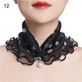 thumbnail image 2 of Trayknick Scarf Painting Print Imitation Pearl Durable Ruffle Edge Lady Headscarf for Banquet, 2 of 13