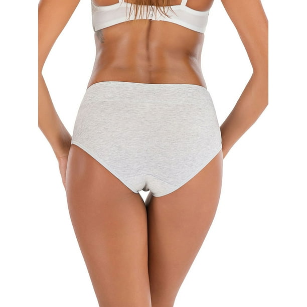 Women's Seamless 4 Pack Underwear Seamless High Waist Underwear Cotton  Briefs Tummy Control Stretch Panties 
