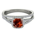 thumbnail image 2 of Aonejewelry 0.90 Ct. Ttw Diamond and Cushion Shaped Garnet Ring in 10K White Gold, 2 of 4