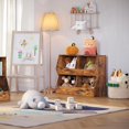 thumbnail image 2 of Kids Bookshelf, Toy Storage Organizer, Wooden Toy Cabinet, 4 Cubby Children Bookcase, 31.5" L Toddler Book Shelf for Bedroom, Nursery, Hallway, School, Rustic Brown, 2 of 9