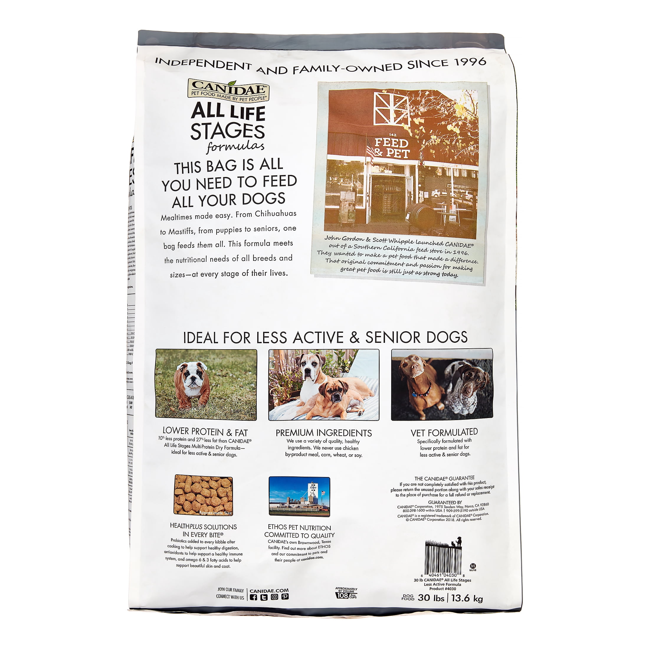 Canidae Platinum All Life Stages Multi-Protein Less Active & Senior Dry Dog Food, 30 lb