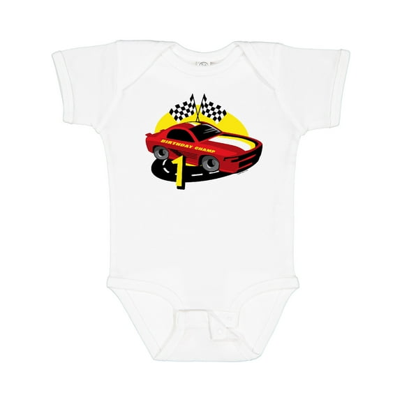 Inktastic Race Car 1st Birthday Boys Baby Bodysuit