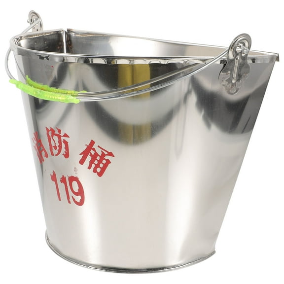WHAMVOX Stainless Steel Emergency Sand Bucket Reusable Pail Metal Storage Bucket Container