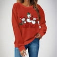 thumbnail image 2 of Aboser Oh,What fun! Merry Christmas Sweatshirt Women Y2k Shirts Trendy Xmas Snowman Print Pullover Comfort Long Sleeve Tops Loose Round Neck Sweatshirts, 2 of 4