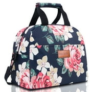 BALORAY Insulated Lunch Bag for Women Lunch Box Lunchbag Container for Adults Lunch Tote for Travel,Picnic,Work,School,Thermal Cooler Bag Large Capacity for Can,Food,Beverage(Floral)