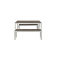 thumbnail image 3 of Benzara Straightforwardly Trendy Anodized Aluminum Table And Bench Set In Gray (Set of 3), 3 of 3