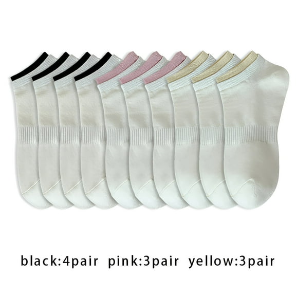 TELOLY 10Pcs Ankle Socks for Women,Casual Fashion Look No Show Socks Womens,Smooth Cotton Comfort Womens Ankle Socks,Multicolor