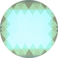 thumbnail image 1 of Ahgly Company Indoor Round Abstract Light Blue Contemporary Area Rugs, 3' Round, 1 of 4