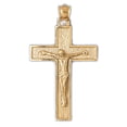 thumbnail image 1 of 14K Yellow Gold Latin Crucifix Pendant - 43 mm, 1 of 3