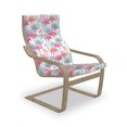 thumbnail image 1 of Watercolor Armchair Pad and Slipcover, Flamingos in Many Colors Hand Drawn Bird Exotic Animals Illustration, 1 Piece Soft Cushion Replacement with Removable Cover, Pale Blue Salmon Pink, by Ambesonne, 1 of 1