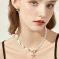 thumbnail image 4 of 4PCS Sea Shell Necklace for Women Boho Shell Choker Necklace Beach Puka Seashell Necklaces Adjustable Baroque Pearl Pendant Gold Necklace Jewelry Collection for Prom Party, 4 of 7