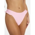 thumbnail image 4 of No Boundaries Femme Polka Dot Ruffle Bikini Bottoms, Women’s XXS-XXL, 4 of 5