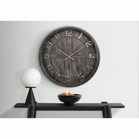 Clocks, 30" Round, Large Oversized, Wall Clock, Brown, Transitional