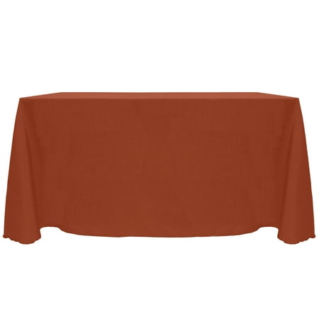 

Ultimate Textile (2 Pack) Reversible Shantung Satin - Majestic 90 x 132-Inch Rectangular Tablecloth - for Weddings Home Parties and Special Event use Burnt Orange