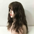thumbnail image 4 of Nevermindyrhead Dark Brown Wig with Fringe Bangs for Women, Heat Resistant Long Curly Choppy Wig, Best Wigs for Daily, Party, 4 of 9