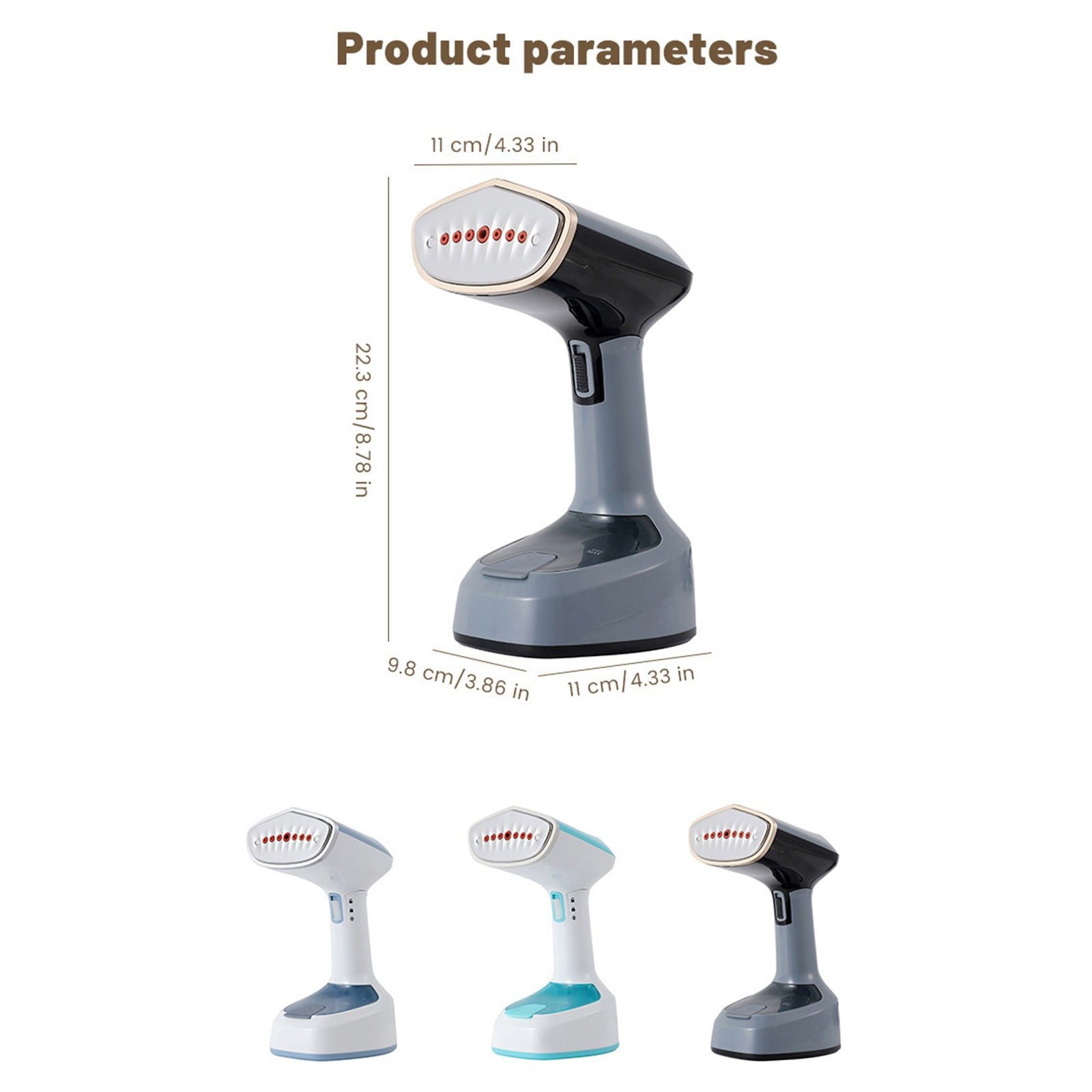 Gray + Decker Easy Store Foldable Garment Steamer, Heated Metal Plate, 10ft Cord, 8 Min of Steam