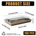 thumbnail image 2 of Verdelife 100pcs Paper Sushi Trays with Lids, Disposable Cookie Container Charcuterie Box, Black Take Out Boxes, Dinnerware To Go Containers Plates Desserts for Parties,Picnic,, 2 of 8
