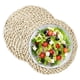 thumbnail image 1 of Paja tejida a mano de piel de maíz natural con estera para té con aislamiento térmico, estera para mesa, estera resistente al calor para cazuela, 1 of 6