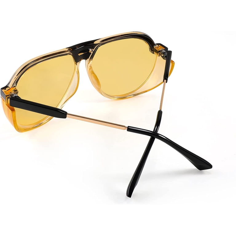 FEISEDY Women Men Vintage Aviator Sunglasses Side Shield  display picture 2