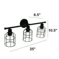 thumbnail image 4 of 3 Light Industrial Wired Vanity Light, Matte Black, 4 of 6