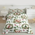 thumbnail image 2 of Castle Fairy 3-Piece Queen Size Comforter Set, Santa and Deer Christmas Print, 2 of 8