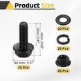 thumbnail image 2 of M4 x 12mm 20Pcs Phillips Flanged Hex Bolts with Nuts, Flat & Lock Washers, Black, 2 of 6