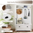 thumbnail image 2 of 65 inch Casual Style Hall Tree with Ample Storage Space, Door Shelves & Shoe Cabinets, Entryway Bench W/Solid Wood Feet,for Hallway Apartment Living Room, 2 of 7