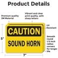 thumbnail image 2 of (2 Pack) Sound Horn OSHA Caution Sign 7 Inch X 5 Inch Vinyl Label Decal Sticker Weather Resistant, UV Protected for Workplace, Business, and Construction Site, Made in the USA, 2 of 7
