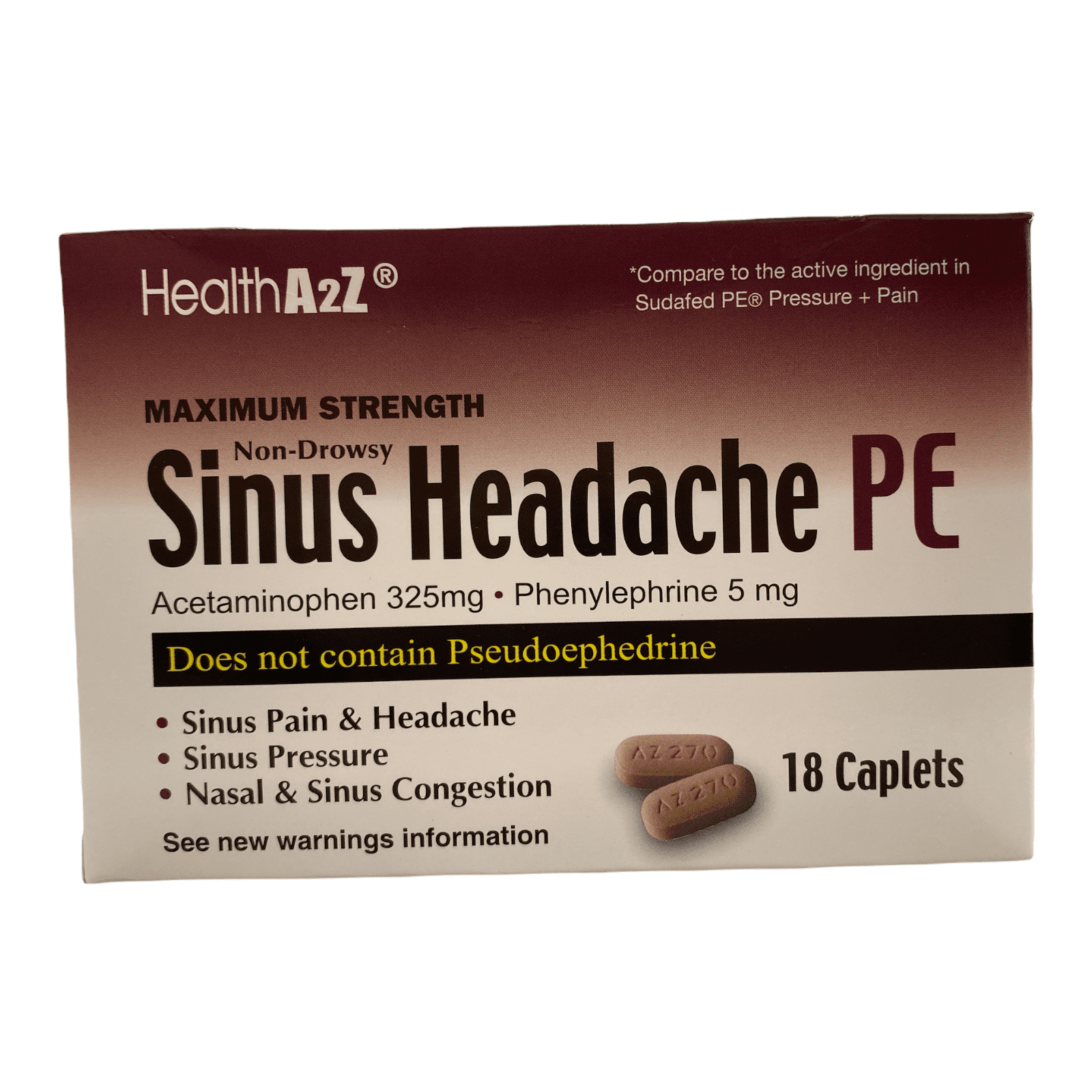 Buy Sinus Headache PE NonDrowsy Acetaminophen 325 mg Phenylephrine 5