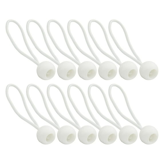 Canvas White Tarpaulin Camping Fixed Boat Pole Lace Ends Bungee Cord Ball Strapping Rope Tent Accessories Elastic Rope 25PCS