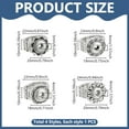 thumbnail image 2 of 1set 4pcs 4 styles Alloy Interchangeable Snap Stretch Ring Settings Finger Ring Accessories Findings Inner Diameter: 18~20mm 1pc/style, 2 of 5