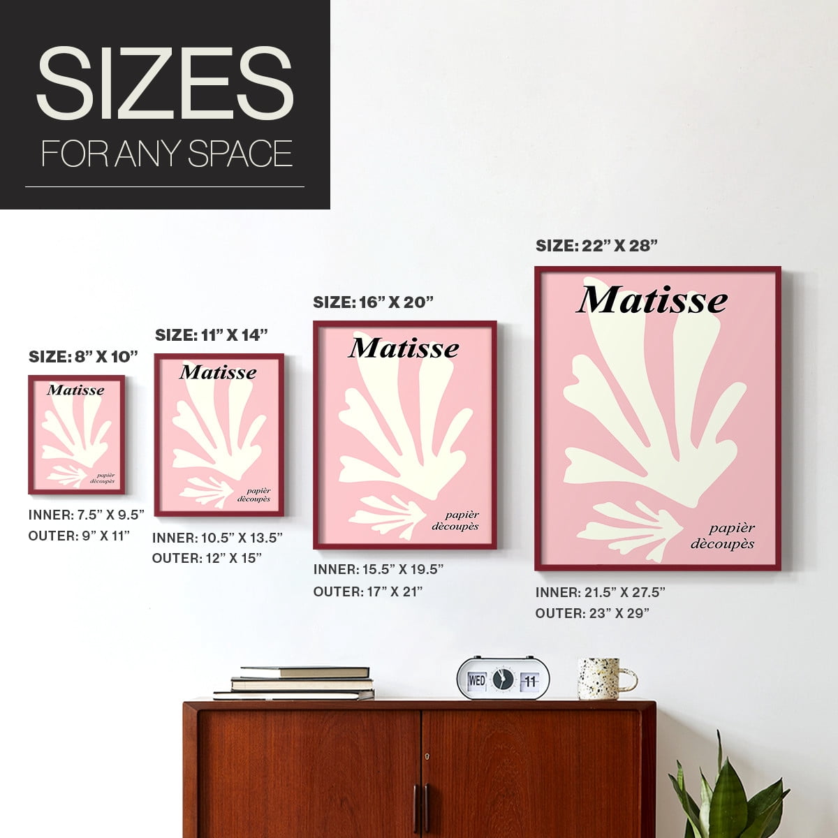 Matisse CCCLVI in Red Solid Wood 22 x 28 Framed Print