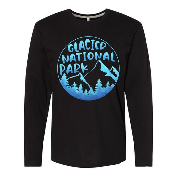 Inktastic Glacier National Park Montana Blue Mountains Long Sleeve T-Shirt