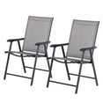 thumbnail image 1 of Outsunny 2-Piece Folding Dining Chair Set for Relaxing on Patio, Grey, 1 of 10