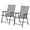 110#Gray, variant on DUOSONG Outsunny Set Of 2 Patio Folding Chairs, Stackable Outdoor Sling Patio Dining Chairs With Armrests For Lawn, Camping, Dining, Beach, Metal Frame, No Assembly, Gray Gray Fabric+Metal Garden &