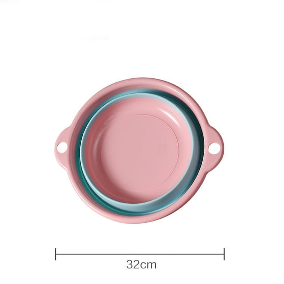 Bassin de Lavage pour Bébé, Bassin Ménager Portable Pliant, Bassin en Plastique pour Vêtements, Bassin de Lavage pour Légumes, Rose