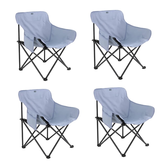 Sillas De Camping Playa Pesca Plegables Impermeables Set 4 Color Azul Grisaceo