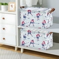 thumbnail image 2 of Yayeee Foldable Storage Basket for Shelves with Handles Waterproof Cloth Bins, Blue Ice Hockey, 2 of 7