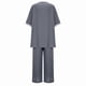 thumbnail image 4 of Conjunto de 2 Piezas para Mujer, Top Brillante, Pantalones Anchos, Traje Informal de Cuello Redondo con Lentejuelas. Gris XL, 4 of 8