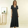 thumbnail image 2 of MEICHEN Women's Summer Sleepshirts Nightgowns for Women for Sleeping Short Sleeve V Neck Long Dress Causal Nightwear Womens Home Essentials Fashion Clothing, 2 of 7