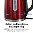 thumbnail image 2 of Hamilton Beach Electric Tea Kettle, Water Boiler & Heater, 1.7 Liter, Cordless Serving, 1500 Watts for Fast Boiling, Auto-Shutoff and Boil-Dry Protection, Red with LED Light Ring (41060) 1.8 Quart, 2 of 16