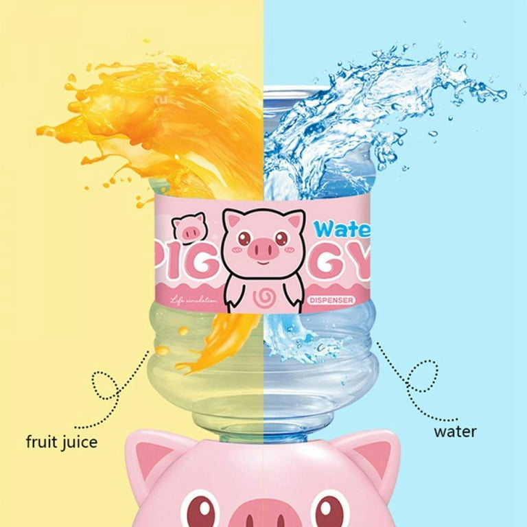 Mini Water Dispenser For Children Kids Gift Cute Cold/Warm Water Juice Milk  Drinking Fountain Simulation Cartoon Pig Kitchen Toy