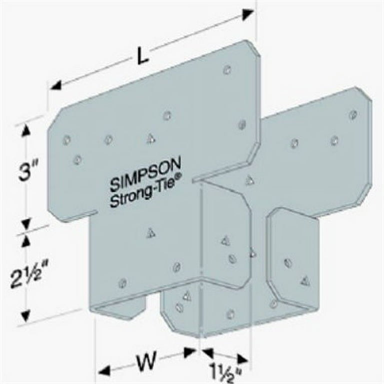 Simpson Strong Tie AC4Z ZMAX Galvanized 18-Gauge 4-Inch Adjustable