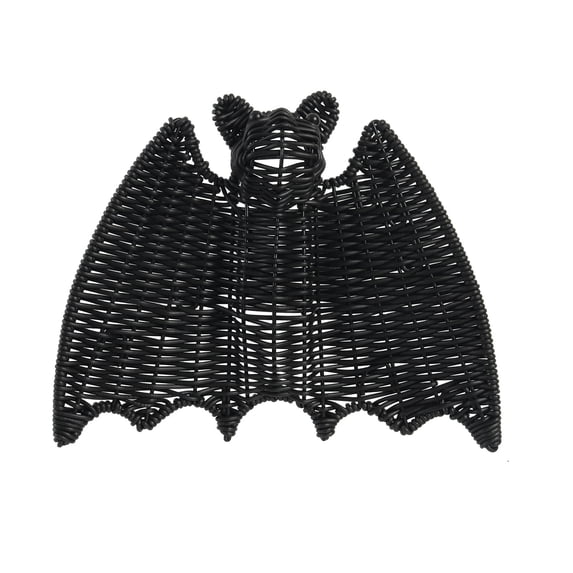 Halloween Decorations for Home, Bat Decorations for Halloween, Rattan Wall Decor, Black Halloween Decor, Gothic Halloween Decor, 10X4.5 Inch 1Pc Handwoven Black Rattan Hanging Bat