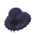 thumbnail image 2 of Noric Women's Wide Brim Sun Hat Floral Crochet Cutout UPF 50+ UV Protection Summer Beach Hat with Flower Bow, 2 of 7