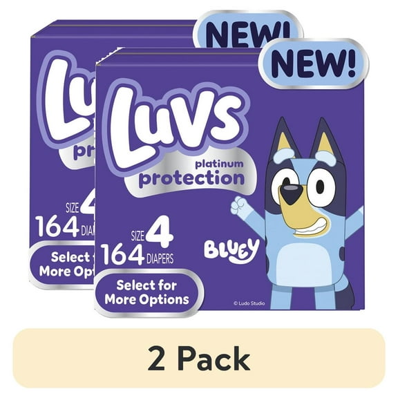 (2 pack) Luvs Platinum Protection Baby Diapers Size 4, 164 Count (Select for More Options)